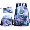 Attack Giant Elementary School Bag Backpack Casual School Bag Three-piece Set