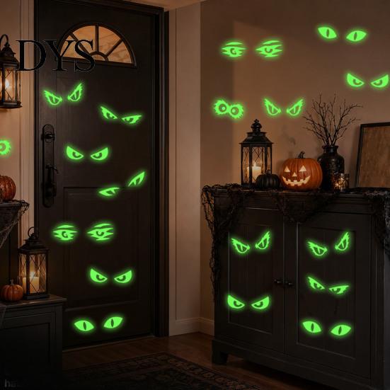 Indoor And Outdoor Party Supplies Luminous Cat Eye Window Sticker, Glow in The Dark Peeping Eyes Waterproof PVC Murals Decal, Creative Wall