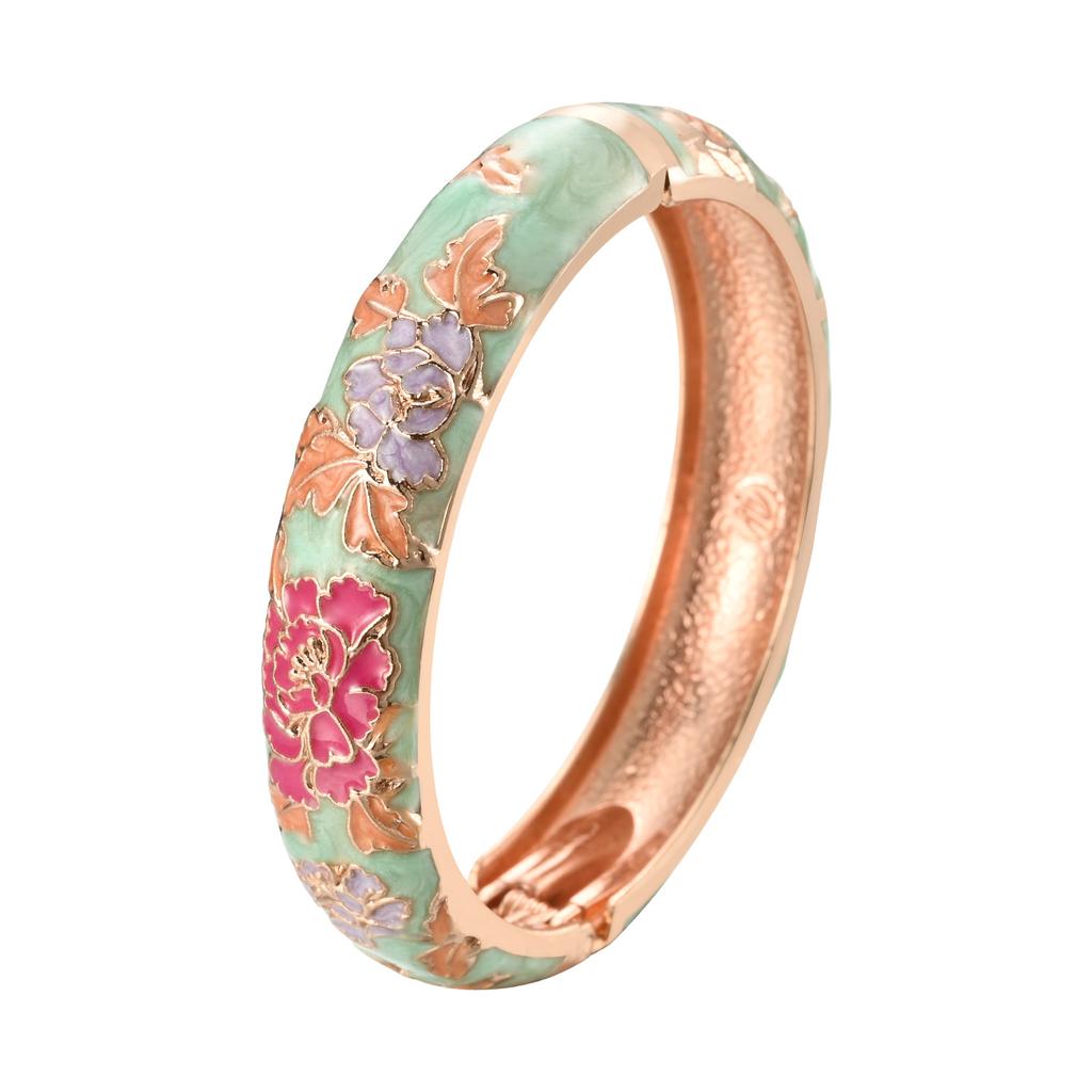 Pulseras esmaltadas para mujer, brazaletes de flores para mujer, pulsera vikinga china india, joyería africana, regalo para mujer de Dubái