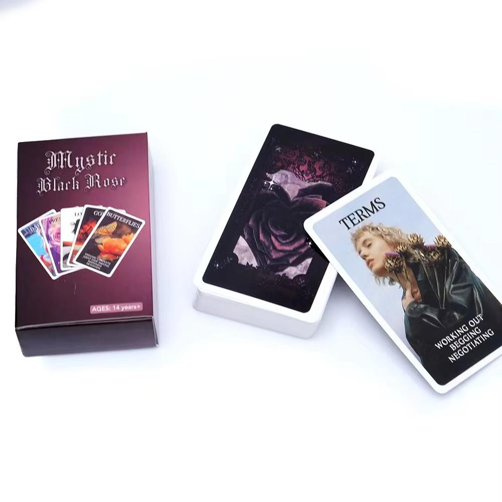 Oracolo Rosa Nera Mistica Mazzo 78 Carte Tarot Situazioni Fiamma Gemella Amore Parole Chiave Mazzo Guarigione Lavoro sull'Ombra Unico 10,3*6cm