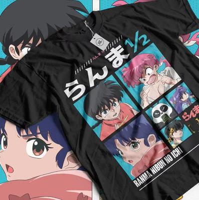Ranma 12 TShirt Shampoo Rumiko Takahashi Manga Strip Anime Shirt Graphic T Shirts Oversized T Shirt Fashion