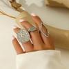 Accessories, Cyberpunk Geometric Curved Ring, Articulated Ring, Exaggerated Open Metal Set Ring