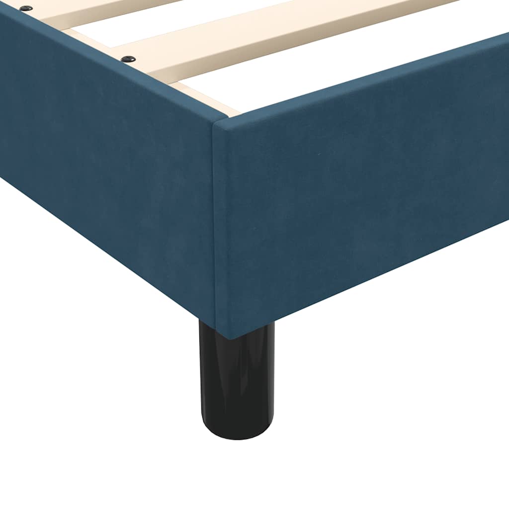 Box Spring Bed Without Mattress Dark Blue 100 x 210 cm Velvet