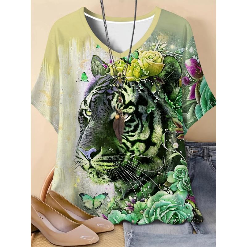 Women's Y2K Oversized V-Neck T-Shirt Light Luxury Elements High-Quality Casual Summer Top Short-Sleeved Fashion