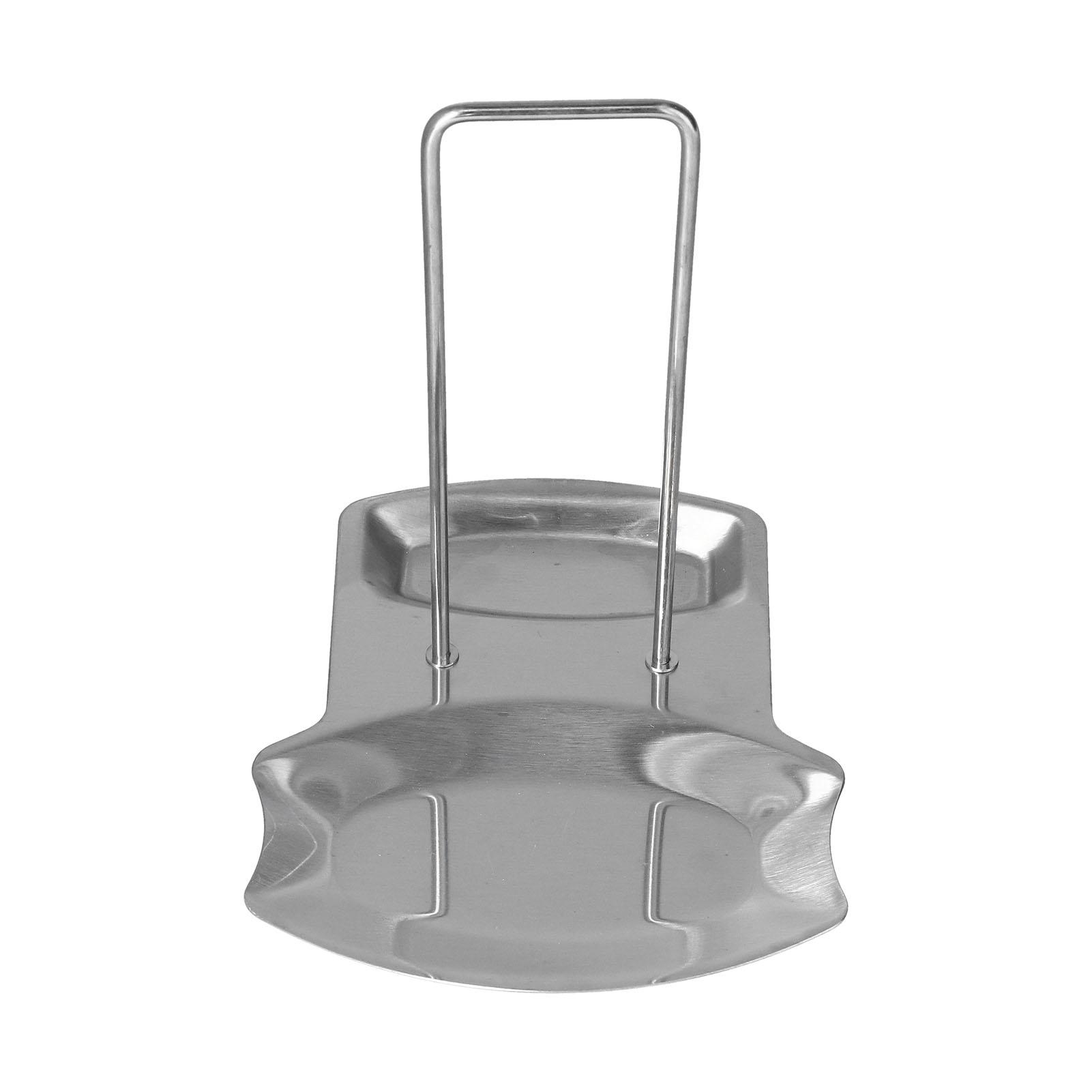 

Stainless Steel Pan Cover Rack Pan Lid Storage Shelf Organizer Spoon Rest with Drain Tray