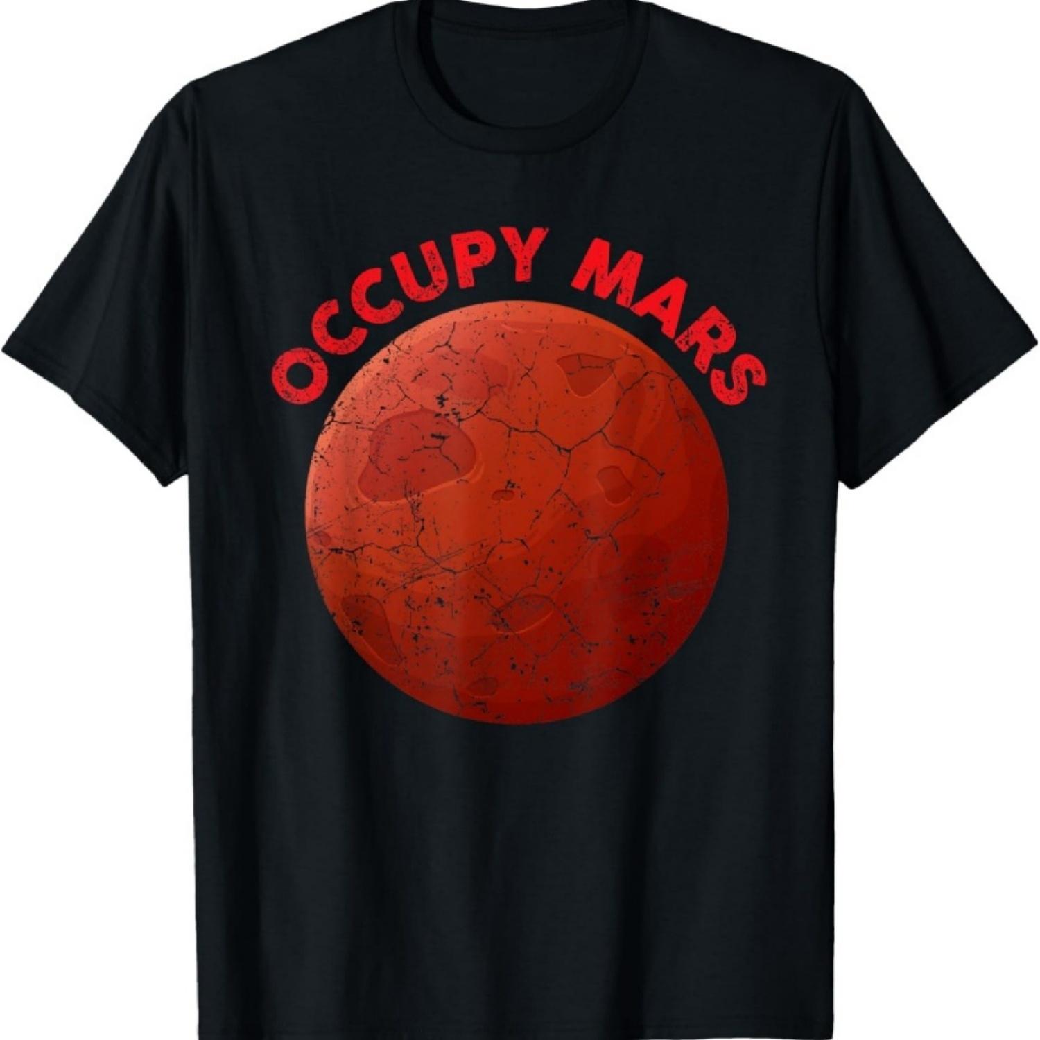 Захвати Марс Научная фантастика Космос межзвездная Ракета Звездолет Футболка2 S