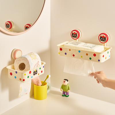 Badezimmer-Taschentuchbox Nicht perforierte Aufbewahrungsbox Toilettenpapierbox Wandmontage Badezimmer Saugnapfregal