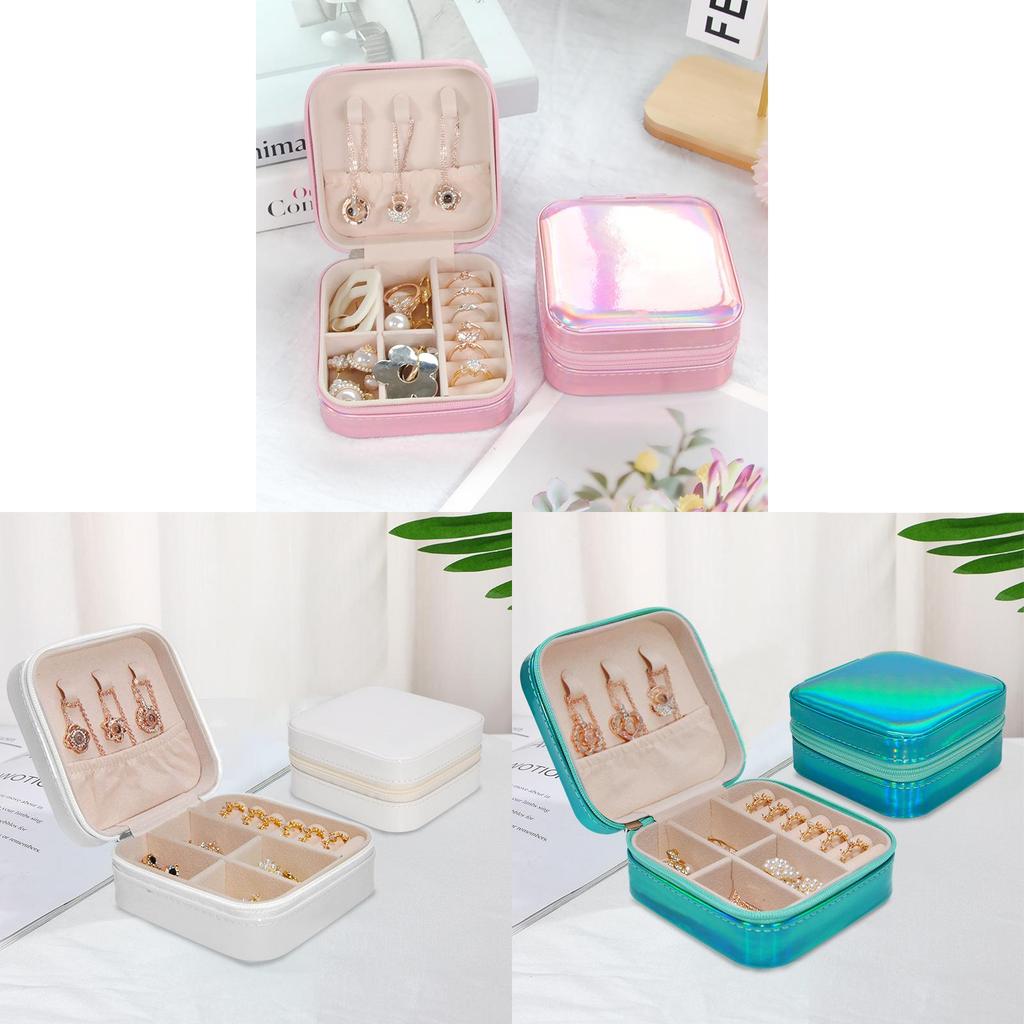 Fashion Mini Jewelry Box With Upgraded Pu Leather For Earrings And Necklace Storage