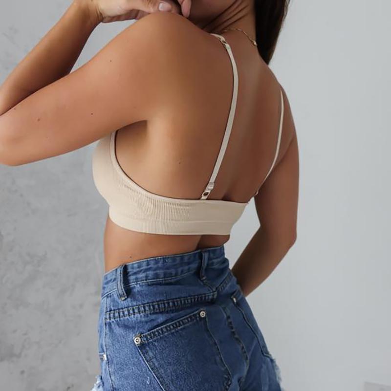 Elegantní bavlněná podprsenka Sexy spodní prádlo Pohodlné spodní prádlo bez drátů Ženy Letní podprsenky Bezešvé Bralette Crop Top Pevné podprsenky
