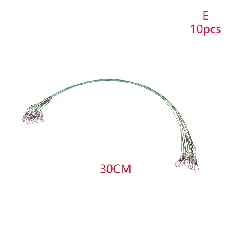10Pcs 10/15/20/25/30Cm Anti-Bite Steel Wire Leash Lure Fishhook Line Trace Wire Leader With Swivel Fishing Lure Accessories