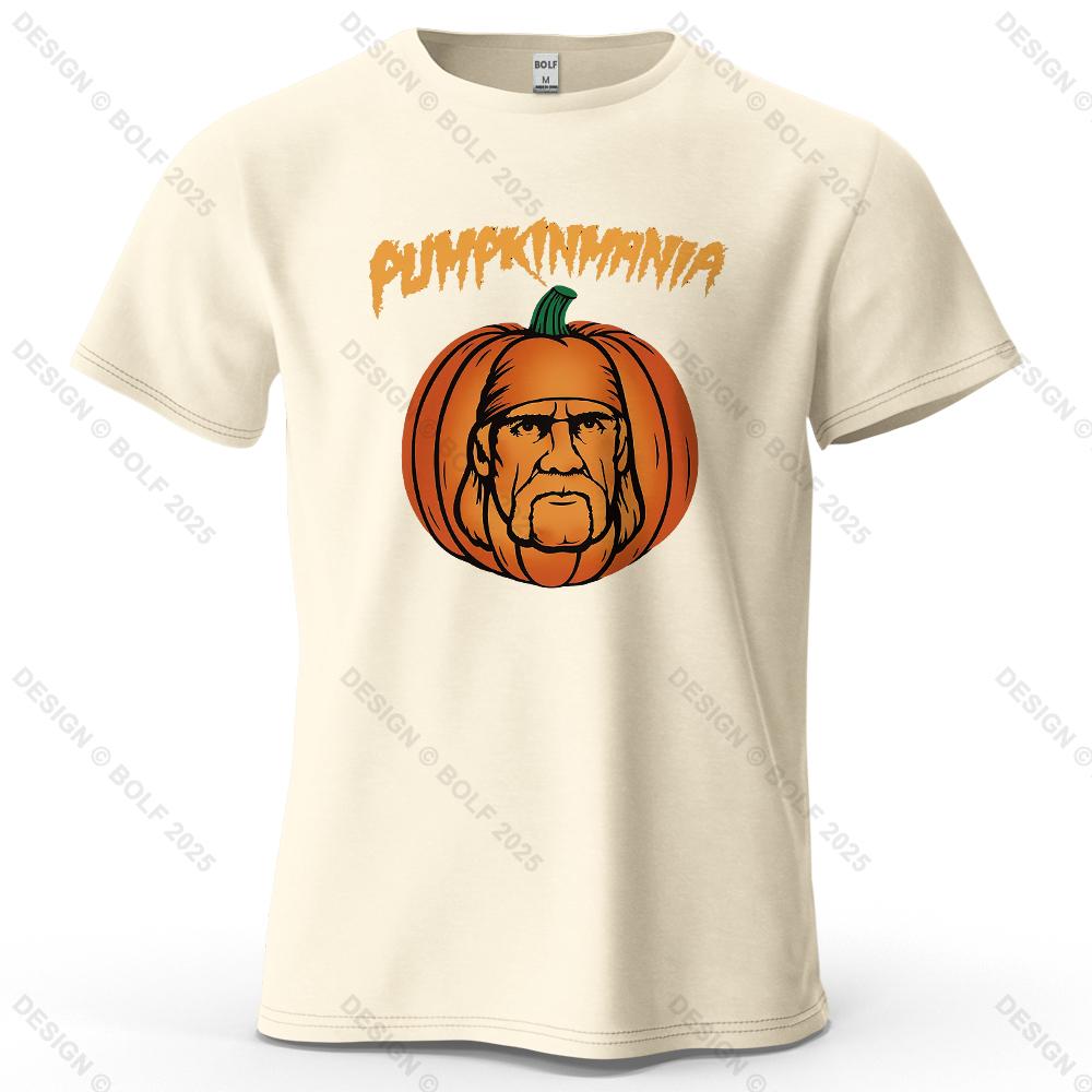 

Pumpkinmania Funny Festive Printed Men s T-Shirt 100% Cotton Oversized Holiday Graphic Tees for Women Tops Tees Streetwear 4XL