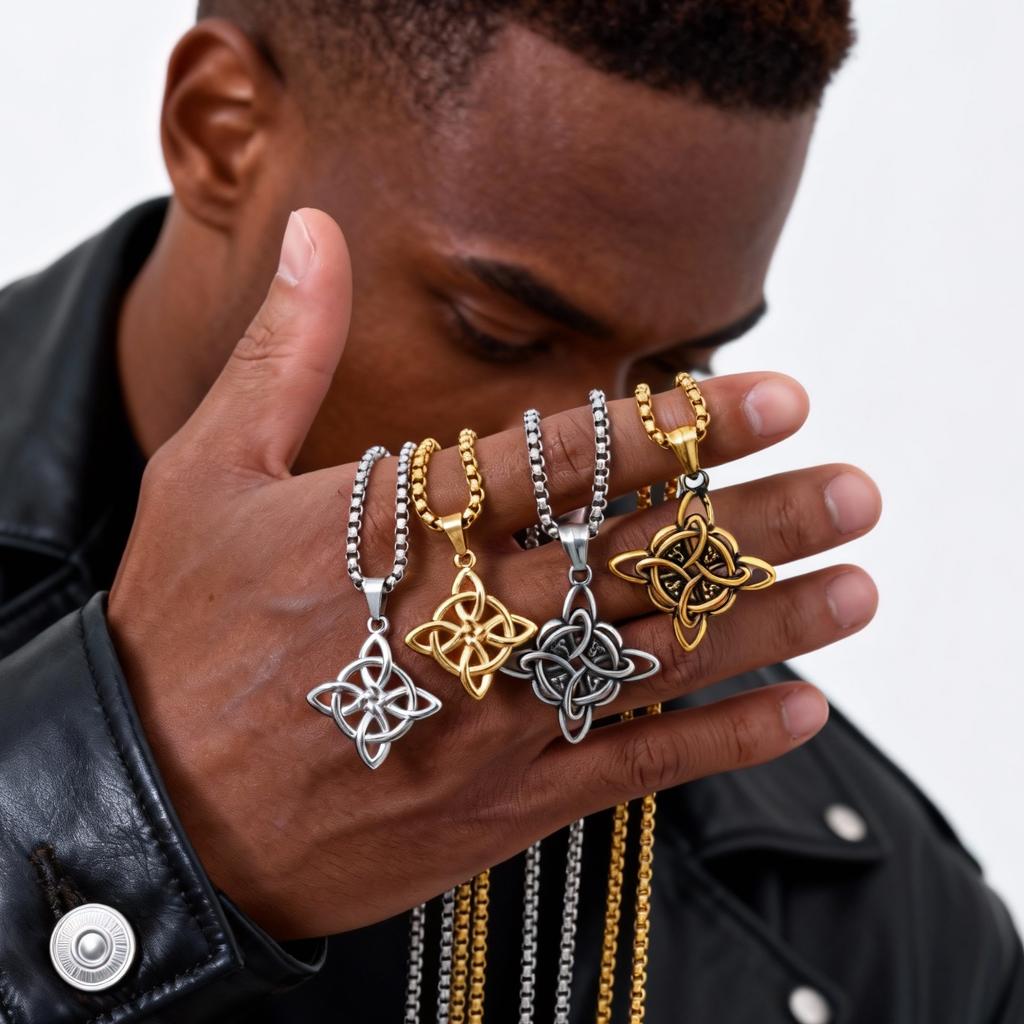 Stainless Steel Celtic Knot Necklace for Men Eternal Connection Jewelry Gift Durable Triquetra Pendant