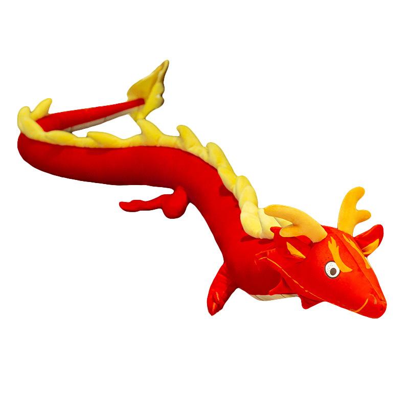 Simulation Dragon Doll Plush Toy Red Chinese Dragon Throw Pillow Children'S Doll Shenlong Cloth Doll Birthday Gift