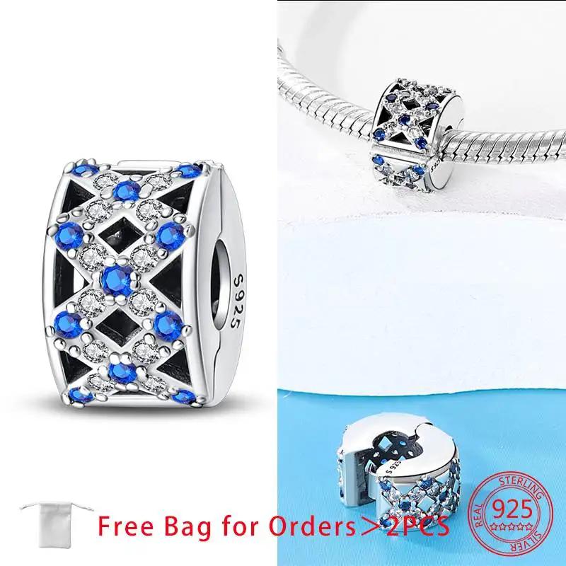 Clip Spacer Charm For Bracelet Clip Lock Stopper Bead Copper Spacer European Openable Sun Moon Star Beads Gift