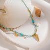 Gold Copper Fish Pendant Necklace Adjustable Braided Cord Jewelry Bohemian Oceanics Theme for Women