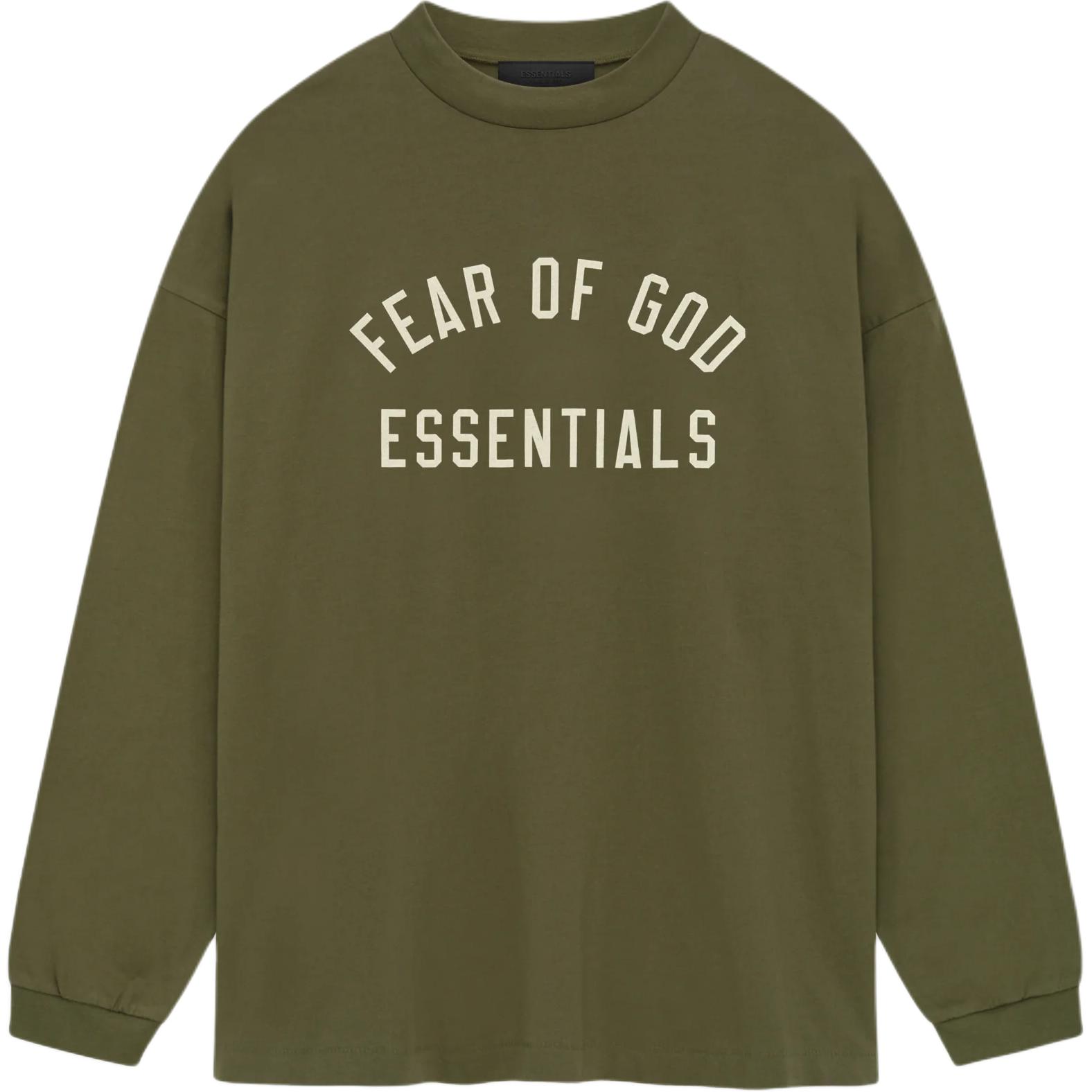 

Fear of God Футболка Essentials Jersey с длинным рукавом, военные мужские топы, зеленая 125BT244205F S