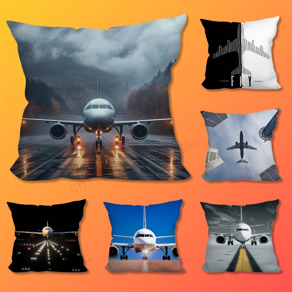 Art Airplane Plane Pillow Case For Room Sofa Cushion Cover Suitable For Home Bedroom Decoration And Protector