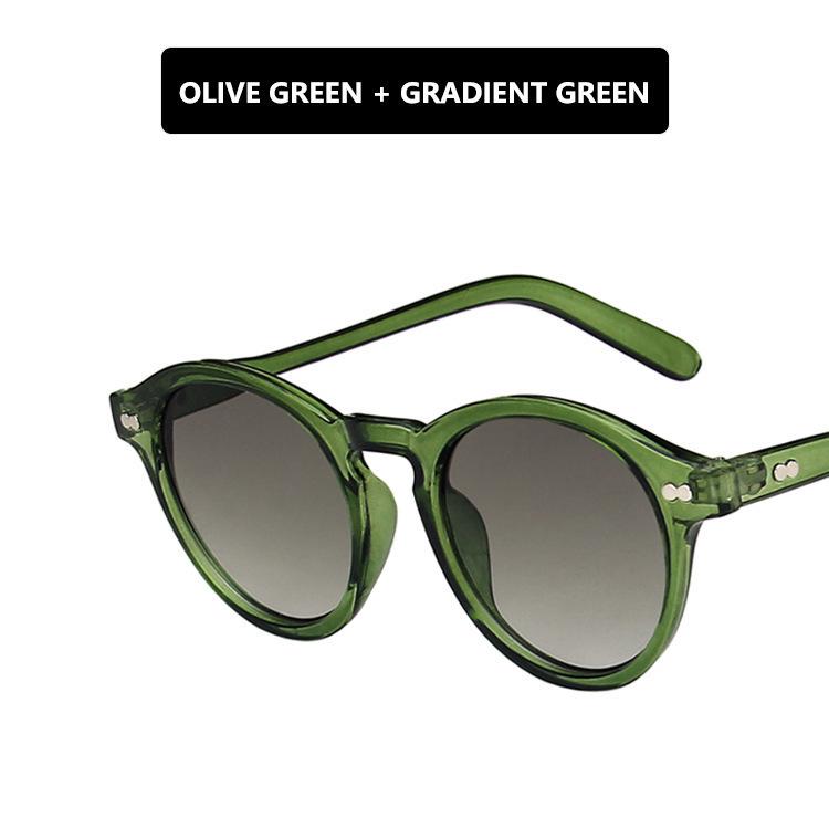 Trendy Women's Retro Round Frame Anti-UV Sunglasses