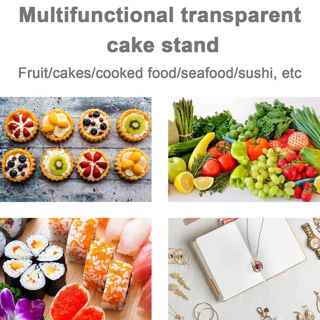 Multi-Layer Cupcake Stands Round Transparent Can Cupcakes Holder for Baby Shower Wedding Birthday