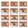 6/12 Weihnachtssüßigkeiten-Keksboxen Geschenkbox Kraft mit Fenster Feiertags-Leckerli-Box Verpackungsbox Weihnachtsmann Schneemann Weihnachten Geschenkbeutel Noel