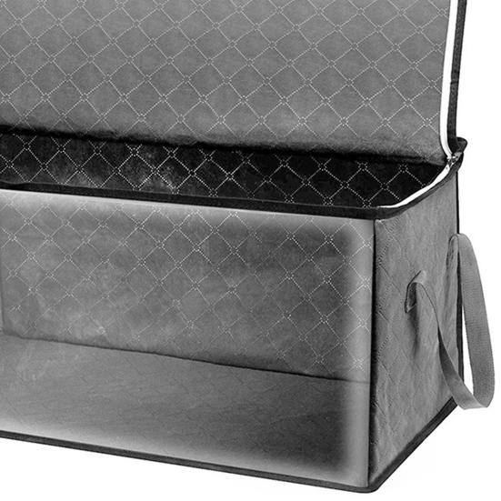 3 Pcs Foldable Quilt Storage Bag Dustproof Moisture-proof with Transparent Window Zipper Closure Large Capacity Wardrobe Blanket Towel Pillow