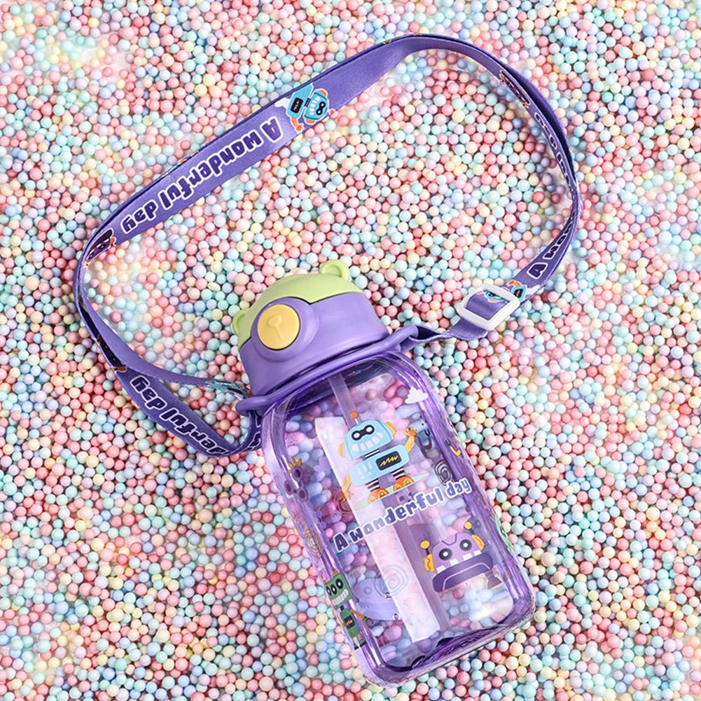 650ml Cute Kids Water Bottle with Straw Free BPA Leakproof Outdoor Portable Children's Cups School Water Bottle for Children