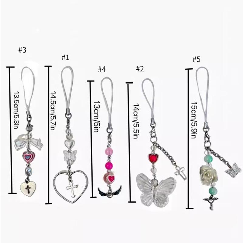 Y2K Style Phone Pendant Cute Shape Keychain Bag Pendants Keyring Sweet Fashion Accessories Acrylic Phone Charm for Phone