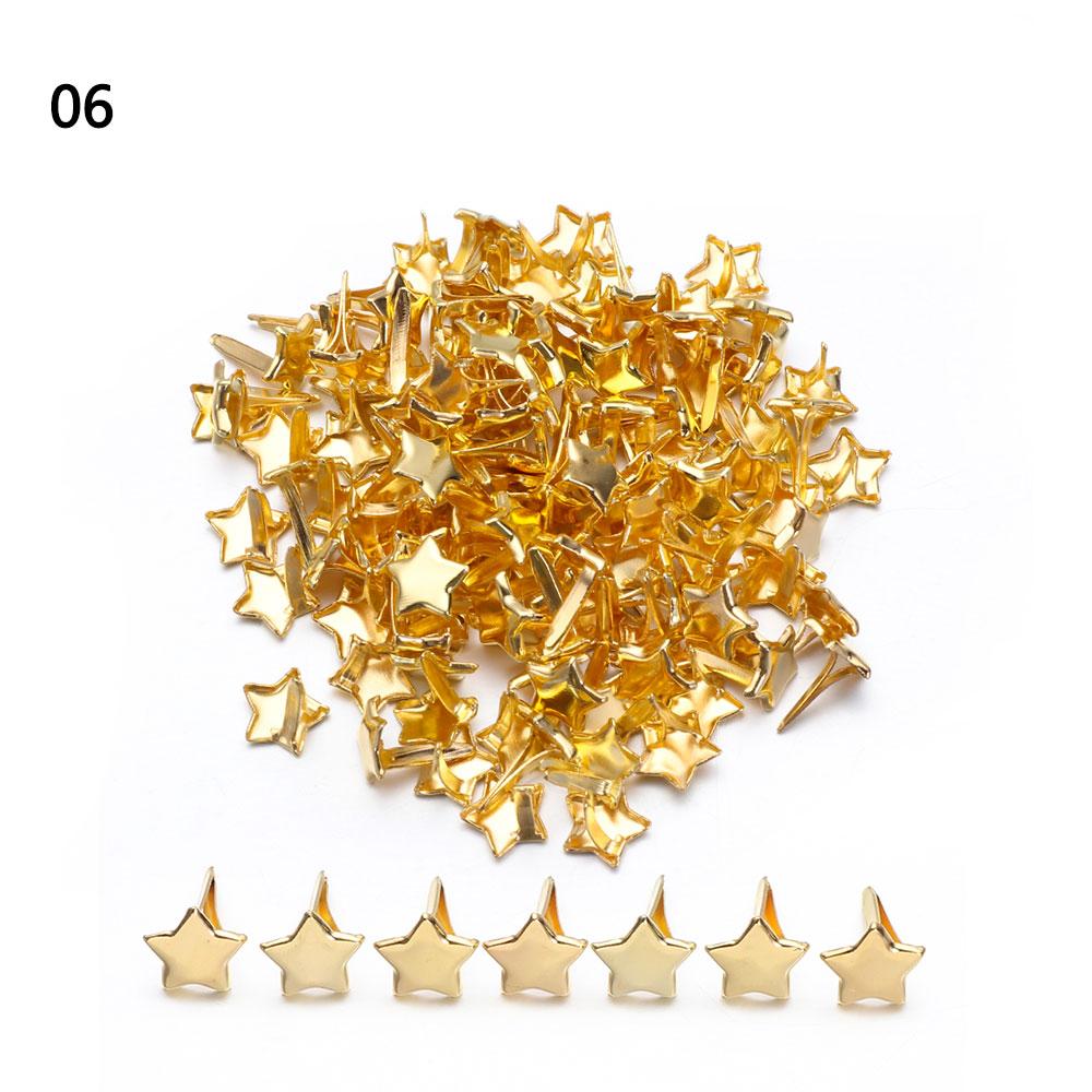 100Pcs Metal Brad Studs Spikes Plated Mini Brads Scrapbooking Embellishment Clasp Fastener DIY Photo Album Crafts Decoration