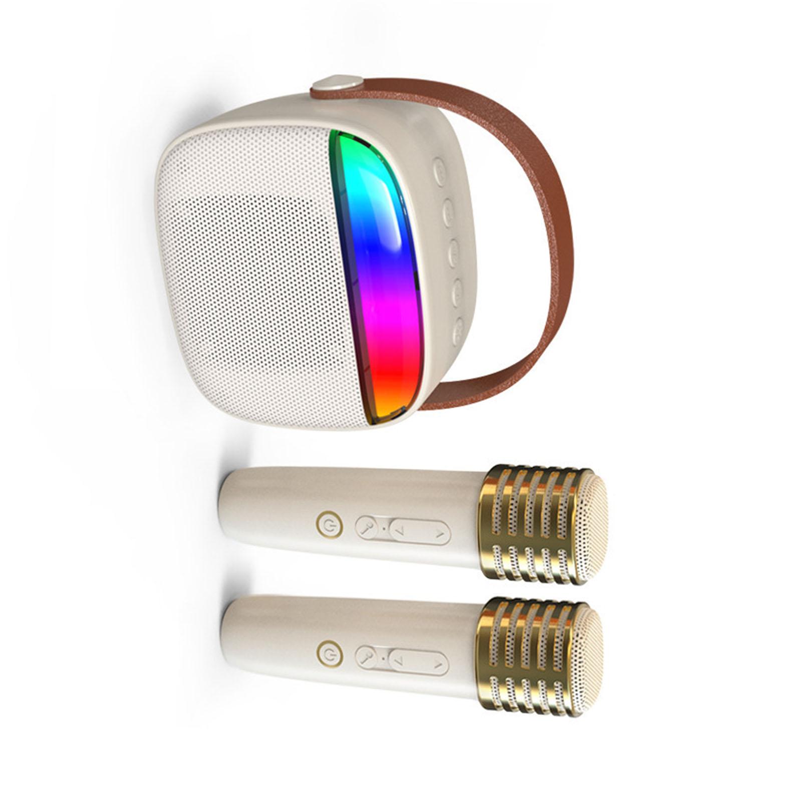 

Портативный динамик с двумя микрофонами, цветная подсветка RGB, комплект динамиков Bluetooth для дома и улицы