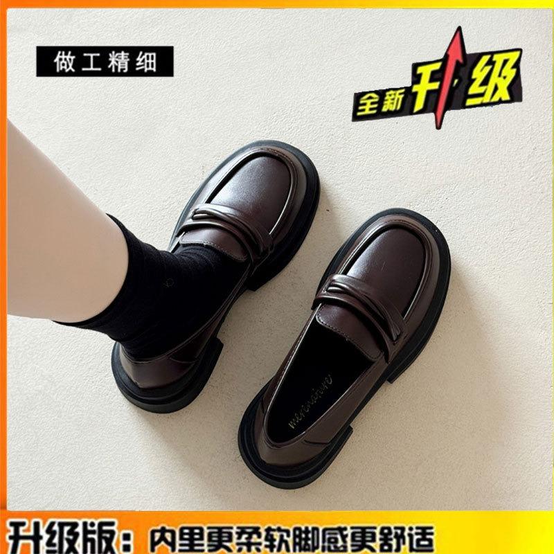 The First Layer of Cowhide Women's Autumn New Genuine Leather Women's Shoes, Small Leather Shoes, One-pedal Single Shoes