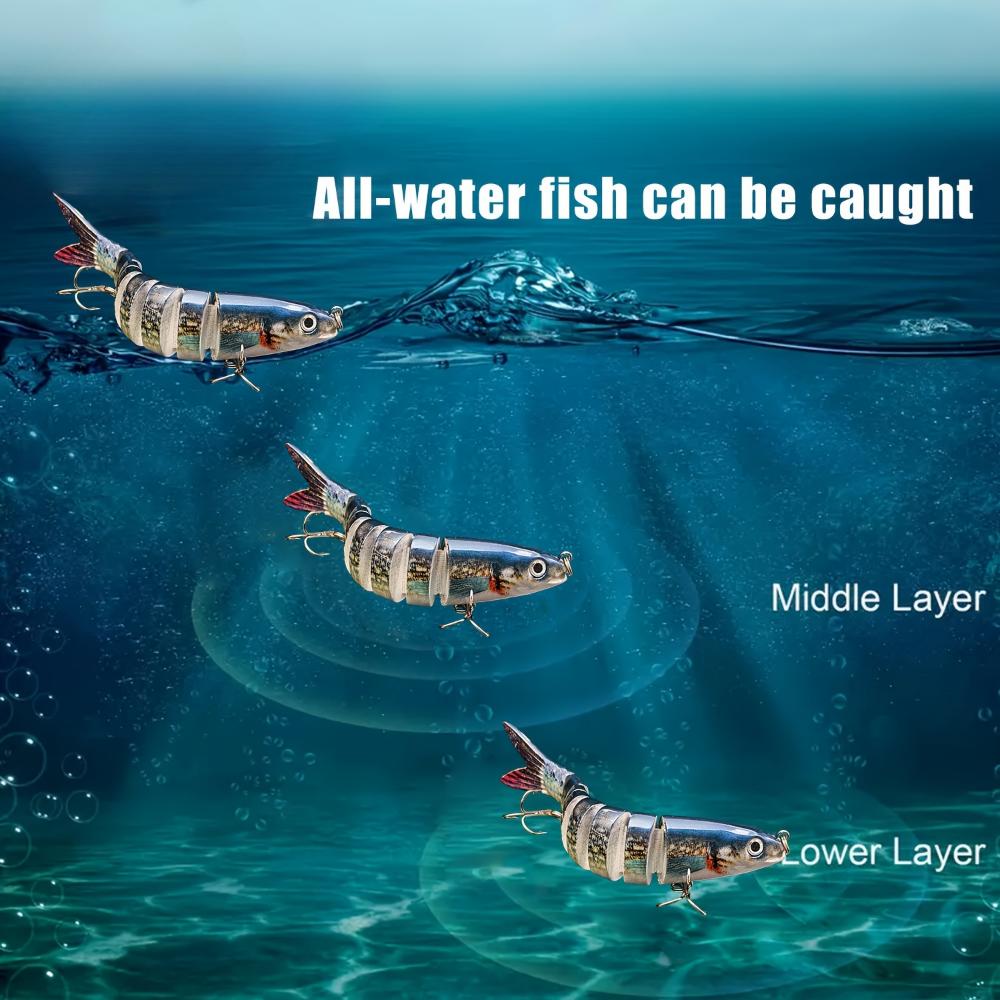 Multi-Joint Simulation Fishing Bait for Trout and Bass - Slow Sink, Realistic Design