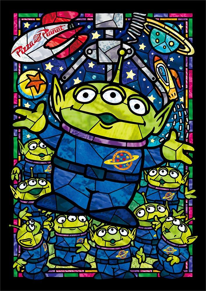 Tenyo in Gyutto Series Jigsaw Puzzle Toy Story Alien Stained Art with Service Card (Tenyo) [Made Japan] 266-Piece (18.2x25.7cm) DSG-266-958