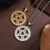 Viking Style Pentagram Sun Rune Necklace Supernatural Theme Movie Jewelry Stainless Steel