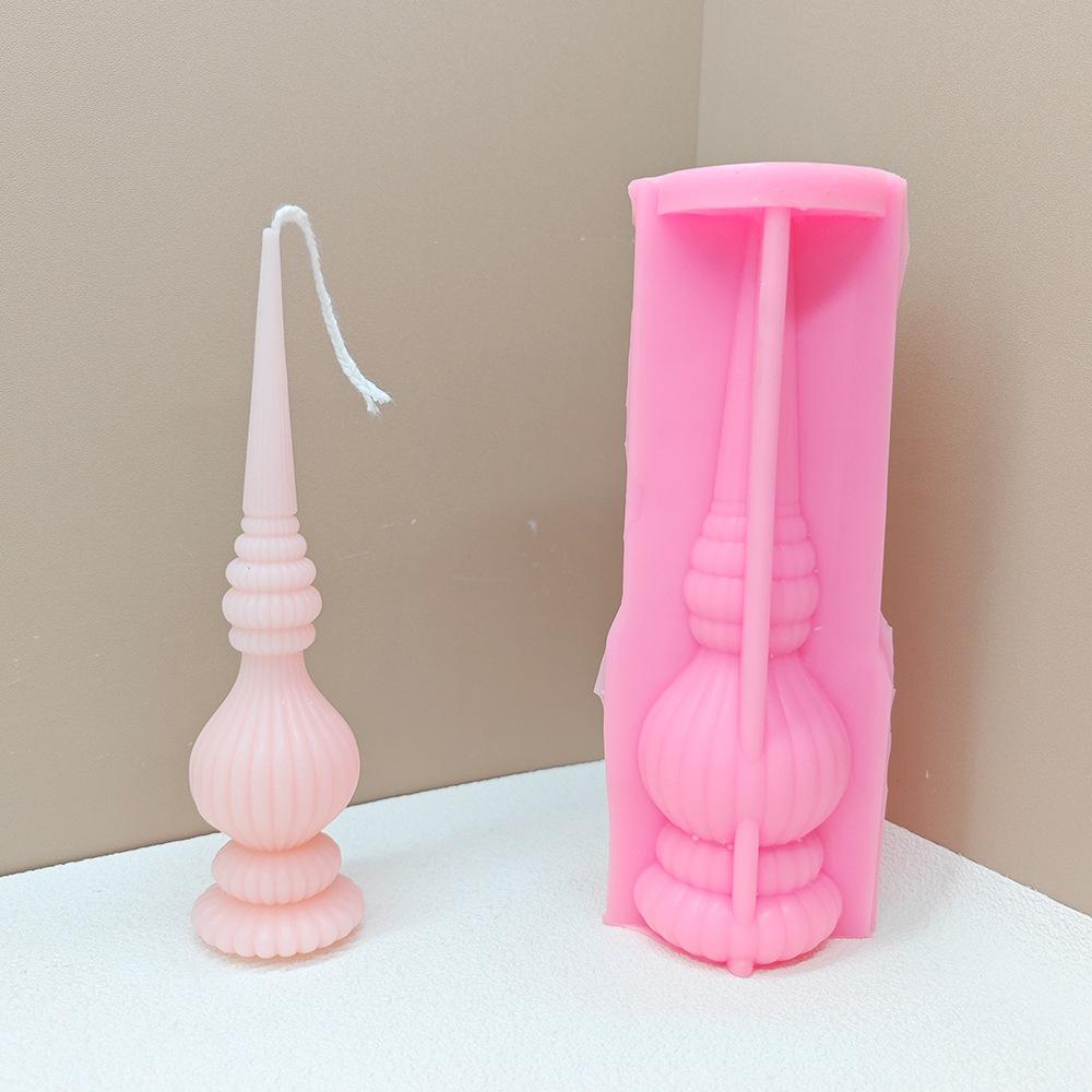 DIY Tall Ribbed Pillar Candle Molds Taper Spiral Silicone Mould Geometric Soy Wax Mold Vase Shaped Candle Mold Roman Column Mold