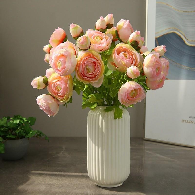 Artificial Flower Fresh Tea Rose Modern Simple Rose Simulated Bouquet Photography Props Home Decoration Fake Flower Ornament