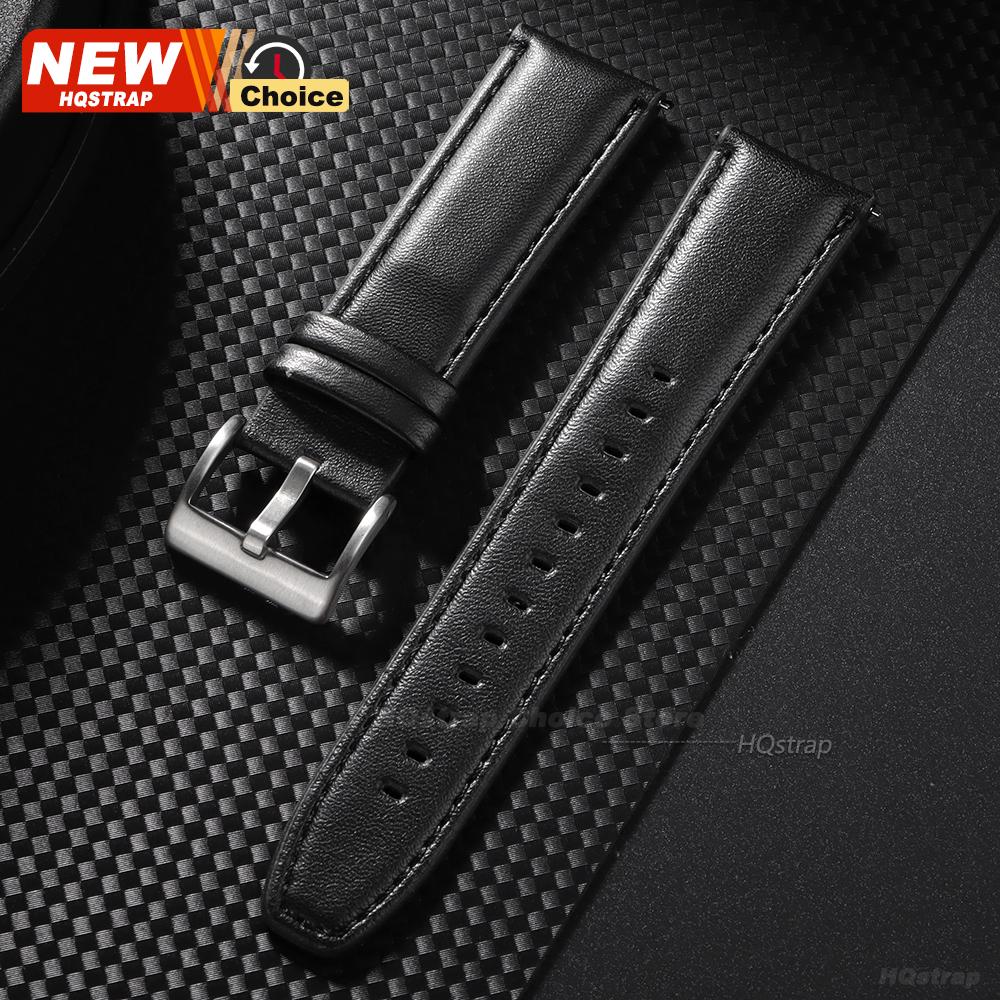 22mm Black Brown Strap Universal Replacement Belt Smarwatch Leather Band Women Men Wristband for Huawei Watchbands Quick Release
