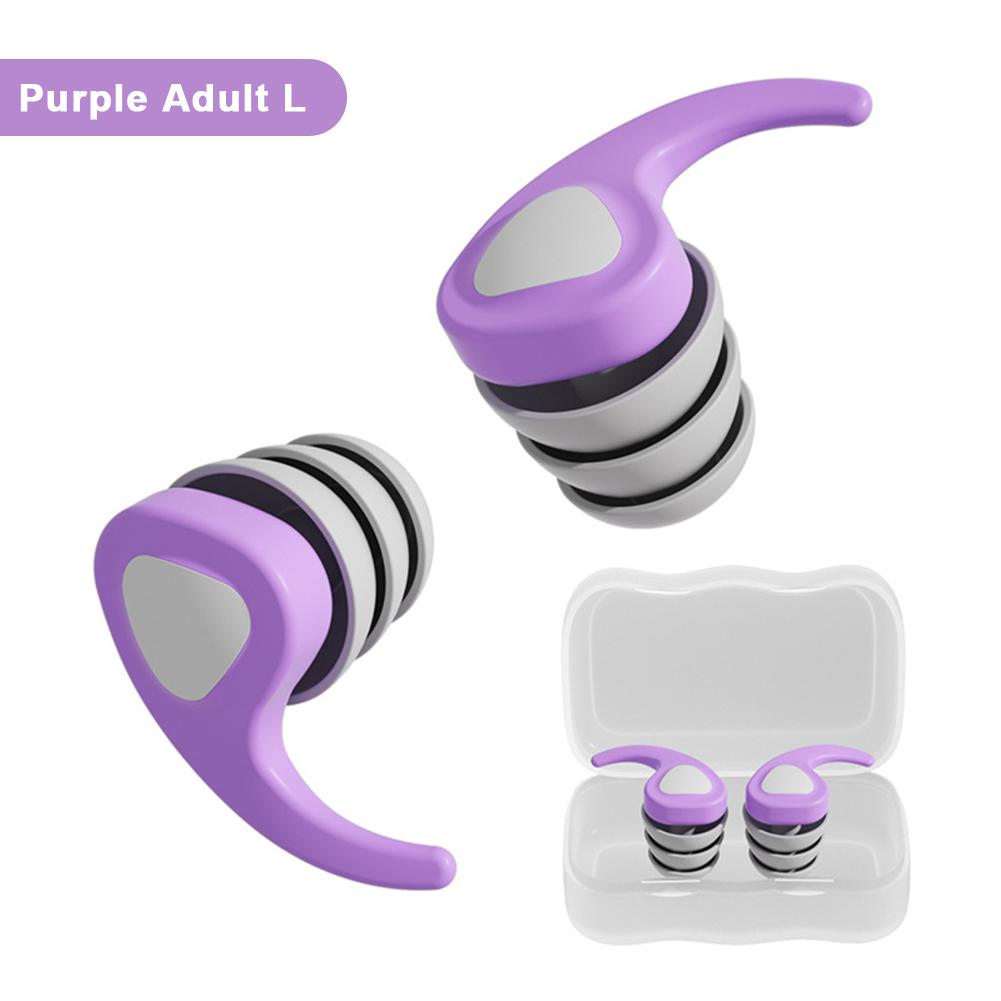 

Soundproof Sleep Aid Earplugs Noise Reduction Silicone Earplug 3 Layer Hearing Protection Ear Protector Waterproof Swim Ear Plug фіолетовий