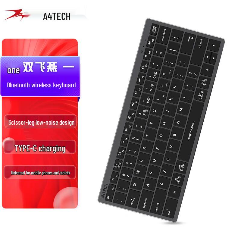 A4Tech FBX51C 78-Key Wireless Bluetooth Silent Keyboard