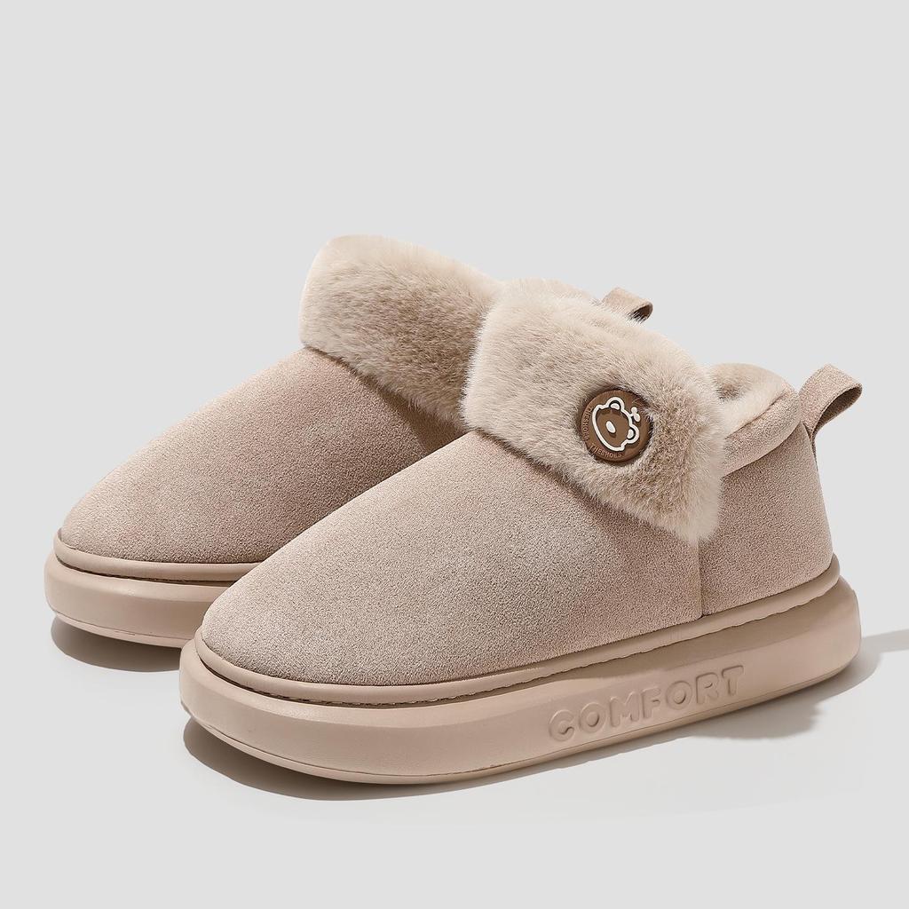 Women's and Men's Non-Slip Winter Cotton Slippers - Warm, Thick Sole, Full Coverage for Indoor Use