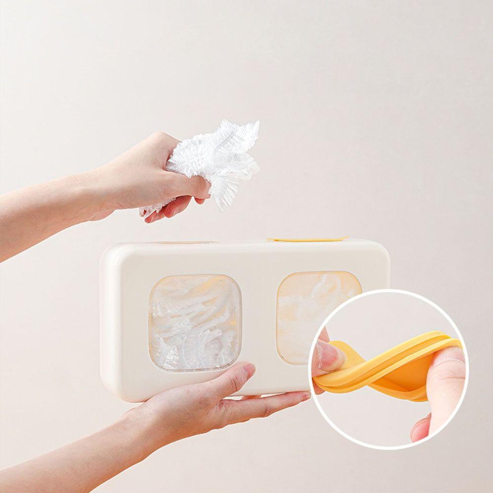 Wall-mounted Disposable Food Cover Storage Box Punch-Free Shower Cap Organizer  for Home