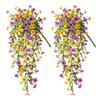 1/2/3/6Pcs Hanging Artificial Violet Flower UV Resistant Realistic Fake Flower Wedding Party Indoor Outdoor Garden Wall Hanging Faux Flower Decoration