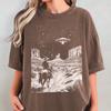 UFO Cowboy Shirt - Retro Western Comfort Colors T-Shirt, Vintage Rodeo Graphic Tee, Oversized Cowboy T Shirt, Wild West Tshirt, Cowgirl Top