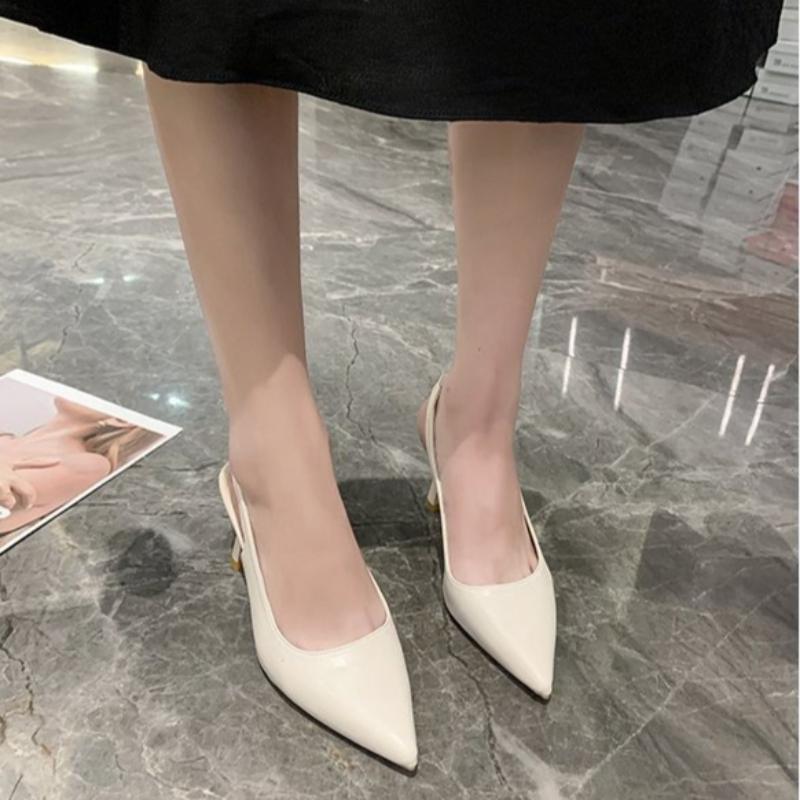 Damen Pointed Toe Stiletto Absatz Mules ohne Fersen – Offene Slip-On Pumps für Kleider