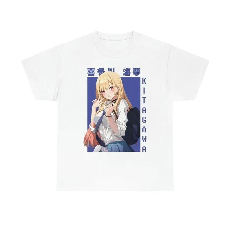 Kitagawa Marin My Dress-Up Darling Anime Graphic T-Shirt Casual Otaku Unisex Black Oversize Women And Men T-shirts