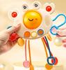 Cute crab Montessori sensory toy, silicone pull string teething toy, perfect for entertaining your baby while developing their motor and sensory skill