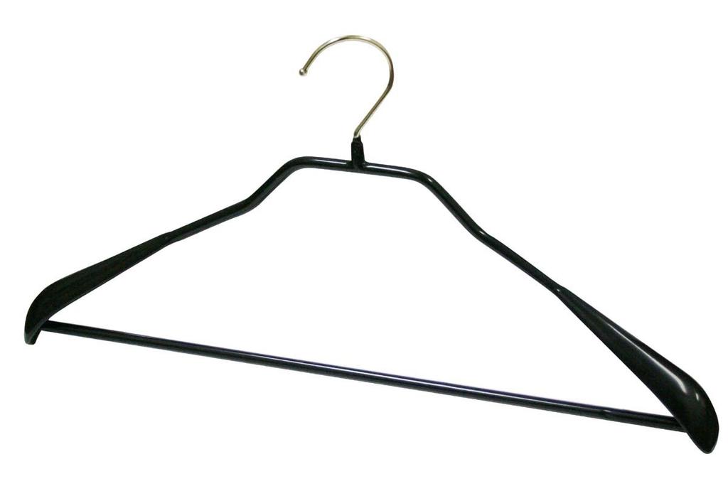 MAWA Hangers for Suits and Coats with Body Form Bars S Warranty No-Slip (Women's M, Men's & M), Black, 10-Piece Set, 4431, 10-Year