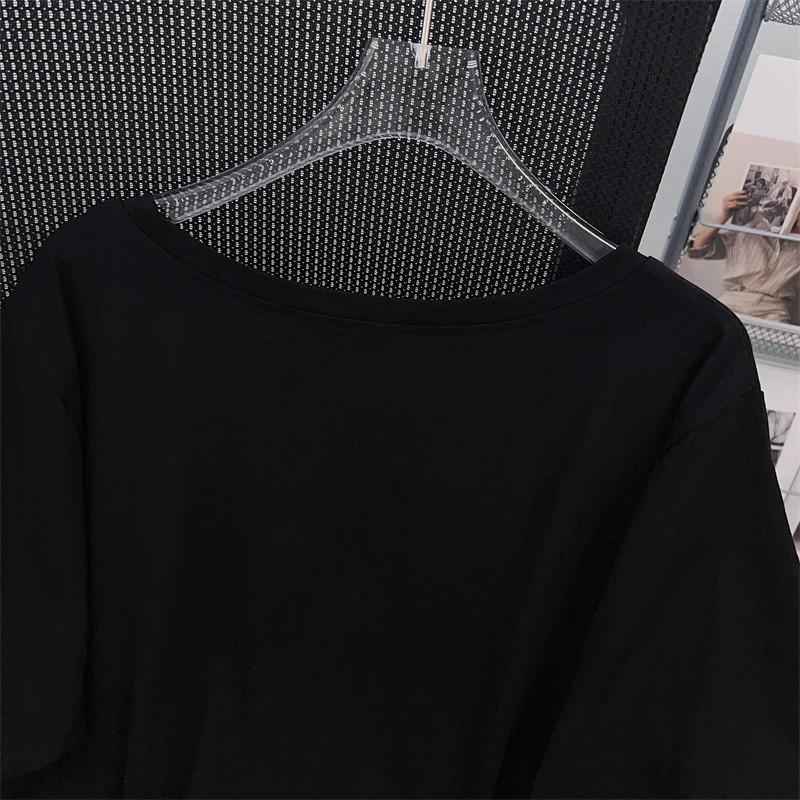 Plus Size Slimming Loose Round Neck Mid-Length Short-Sleeve Women's T-Shirt