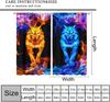 Wolf Curtains,Mystery Flame Lightning Red and Blue Wolf Pack Wildlife Decor Windows Treatments,Thermal Insulated Drapes for Kids