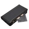 Leather Wallet Flip Case For Doogee N55 Plus N60 Pro Note 58 59 56 56x with Card Slots, Zipper Pocket, Crossbody Strap and Wristlet
