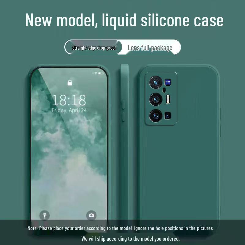 Compatible vivo X70 Pro+ Solid Color Liquid Silicone Anti-Drop Full Coverage Soft Case